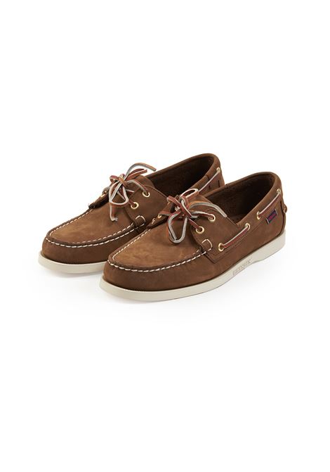 Docksides Portland Nubuck Mocassini Da Barca Dark Brown Yellow Sebago | DOCKSIDE PORTLAND NUBUCK70000GA0