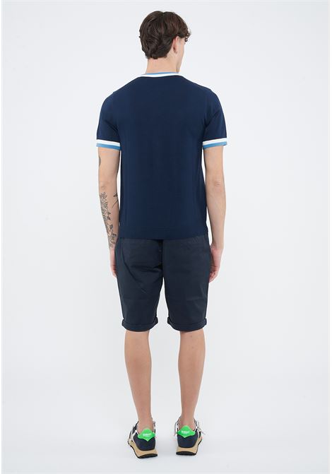 T-shirt in maglia di cotone navy blue Sun68 | K3611007