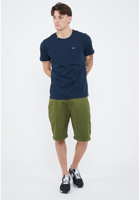 T-shirt girocollo in jersey navy blue Sun68 | T3610107