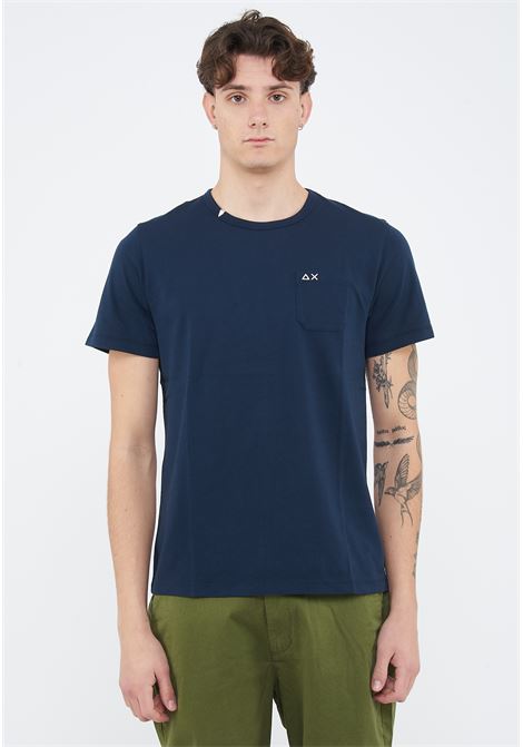T-shirt girocollo in jersey navy blue Sun68 | T3610107