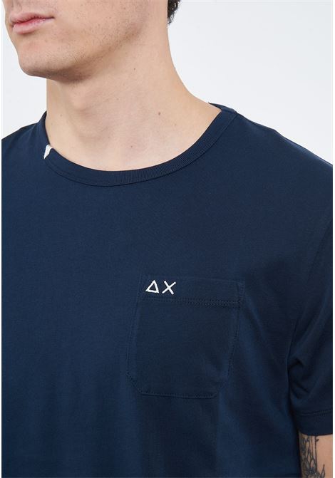 T-shirt girocollo in jersey navy blue Sun68 | T3610107