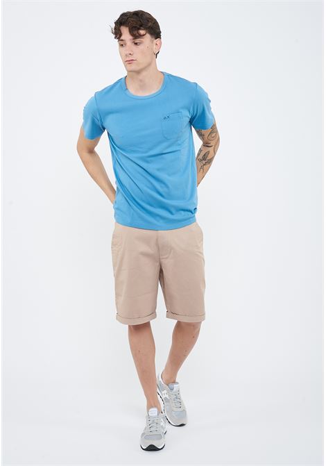 T-shirt girocollo in jersey avio Sun68 | T3610156