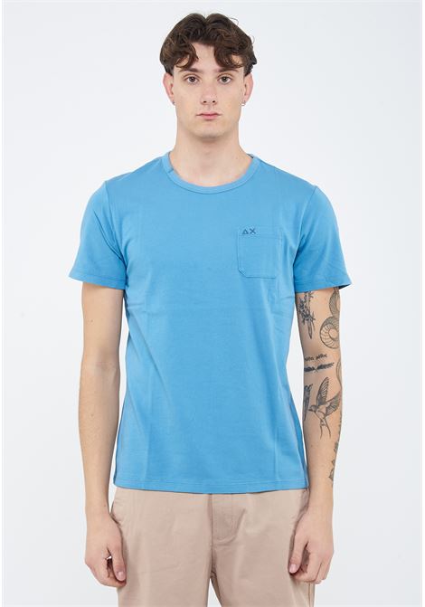 T-shirt girocollo in jersey avio Sun68 | T3610156