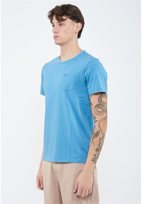 T-shirt girocollo in jersey avio Sun68 | T3610156