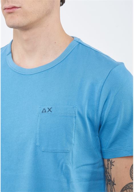 T-shirt girocollo in jersey avio Sun68 | T3610156