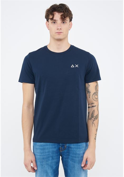 T-shirt con logo sun68 in cotone navy blue Sun68 | T3610407