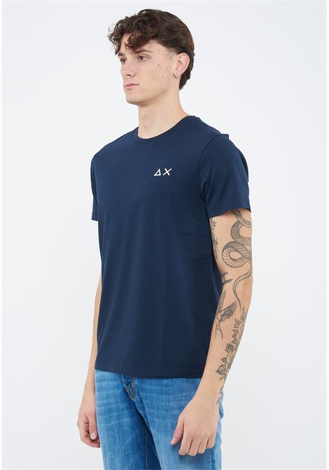 T-shirt con logo sun68 in cotone navy blue Sun68 | T3610407