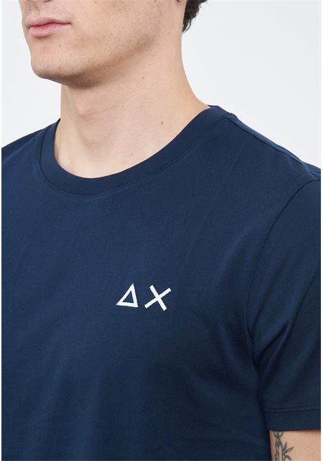 T-shirt con logo sun68 in cotone navy blue Sun68 | T3610407