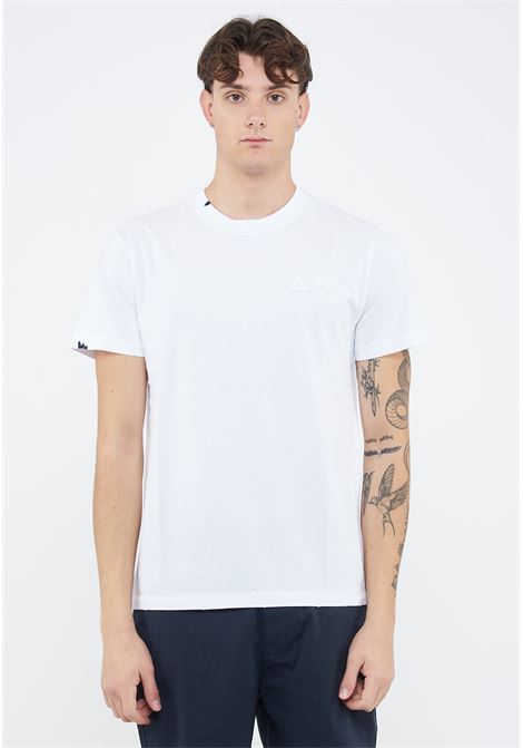 T-shirt con trattamento vintage in cotone bianco Sun68 | T3611301