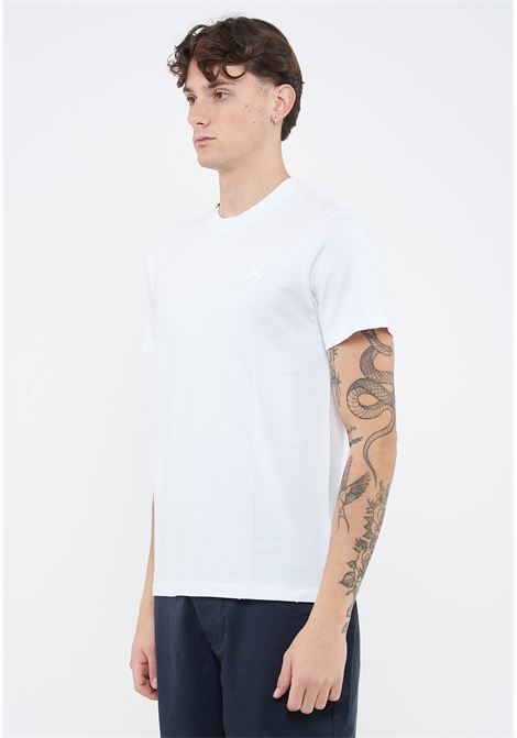 T-shirt con trattamento vintage in cotone bianco Sun68 | T3611301