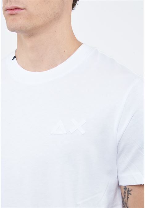 T-shirt con trattamento vintage in cotone bianco Sun68 | T3611301