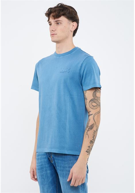 T-shirt con trattamento vintage in cotone avio Sun68 | T3611356