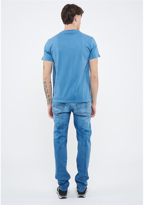 T-shirt con trattamento vintage in cotone avio Sun68 | T3611356