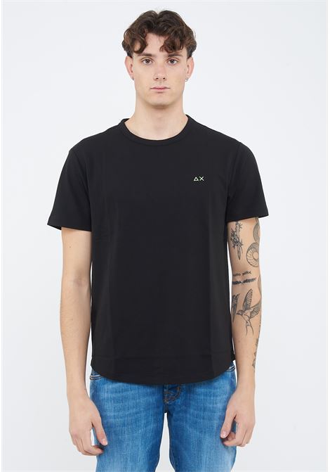 T-shirt in piquet di cotone nero Sun68 | T3611811
