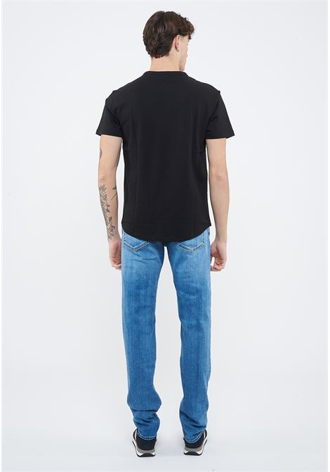 T-shirt in piquet di cotone nero Sun68 | T3611811