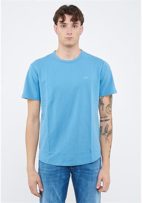 T-shirt in piquet di cotone avio Sun68 | T3611856