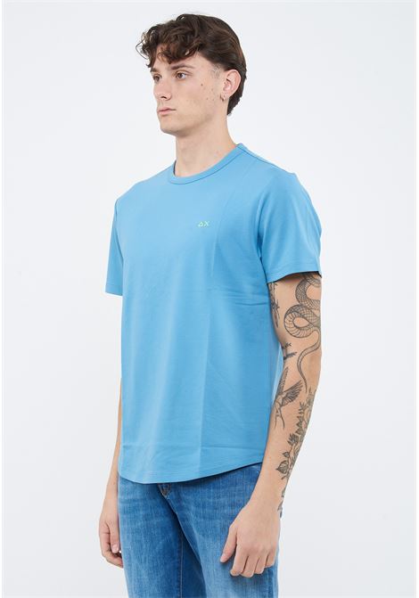 T-shirt in piquet di cotone avio Sun68 | T3611856