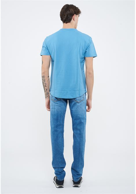 T-shirt in piquet di cotone avio Sun68 | T3611856