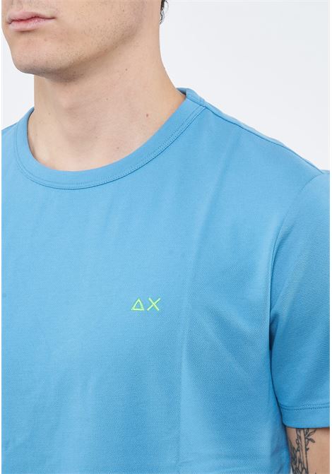 T-shirt in piquet di cotone avio Sun68 | T3611856