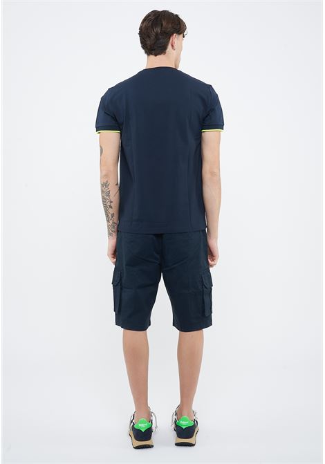 T-shirt in piquet di cotone navy blue Sun68 | T3611907