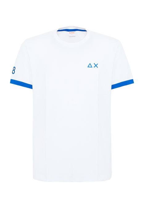 T-shirt in piquet di cotone bianco Sun68 | T3612001