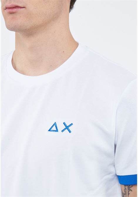 T-shirt in piquet di cotone bianco Sun68 | T3612001