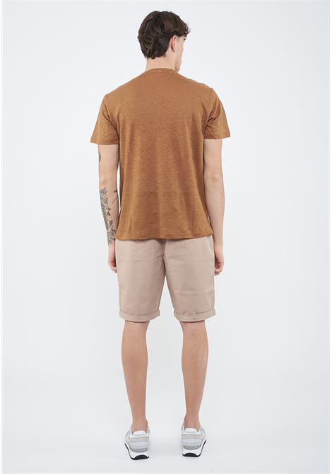 T-shirt in jersey di lino volpe Sun68 | T3613093