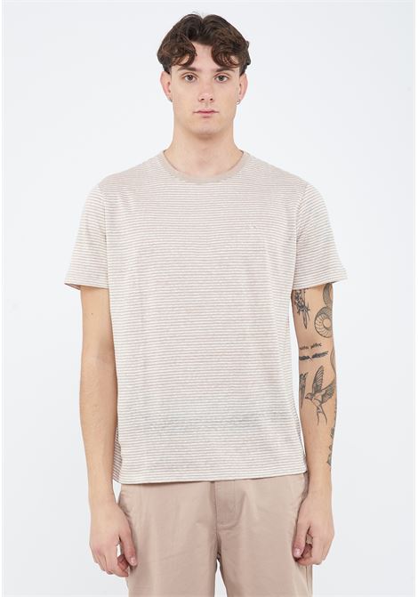 T-shirt in jersey di lino stone bianco panna Sun68 | T361319831