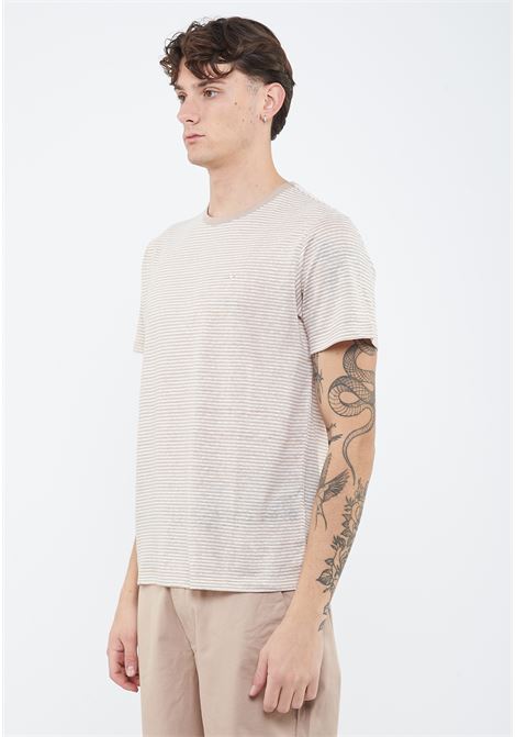 T-shirt in jersey di lino stone bianco panna Sun68 | T361319831