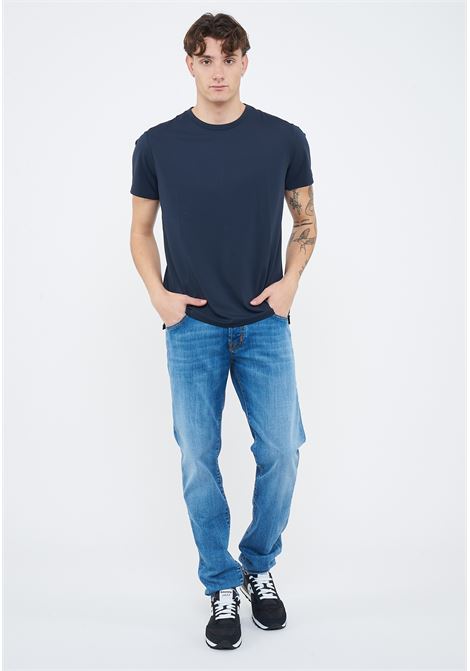 T-shirt in piquet stretch blu navy Sun68 | T3613507