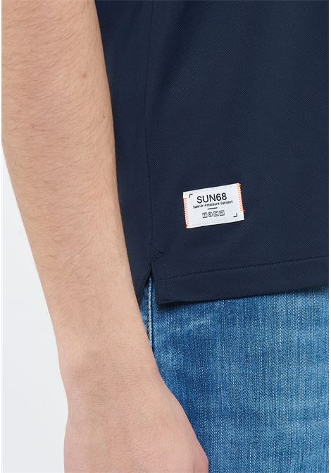 T-shirt in piquet stretch blu navy Sun68 | T3613507