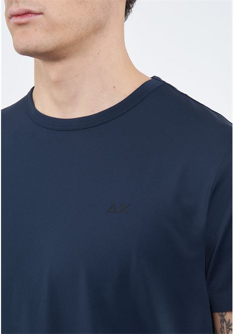 T-shirt in piquet stretch blu navy Sun68 | T3613507