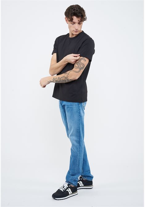 T-shirt in piquet stretch nero Sun68 | T3613511