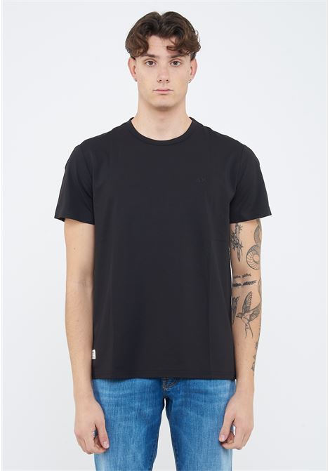 T-shirt in piquet stretch nero Sun68 | T3613511