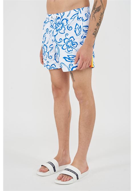 Costume Da Bagno Uomo Corto Vita Elasticata Stampa Archive Hibiscus Sundek | BOARDHORT M504BDTA1IA614IA