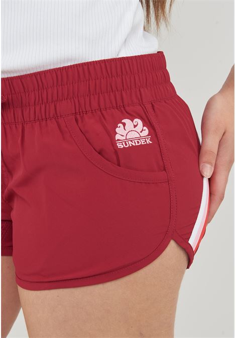 Margate -Pantaloncino Mare Corto Repreve Deep Scarlet Sundek | MARGATE SHORT W536BDRT300A9001