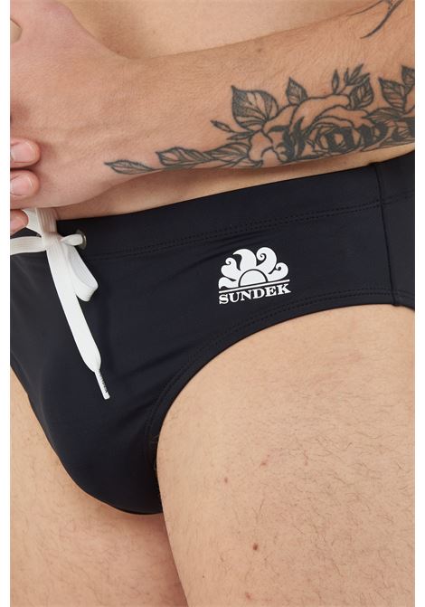 Slip mare Uomo Con Dettaglio Tricolare Black 35 Sundek | SWIM BRIEF M313SSL300000435