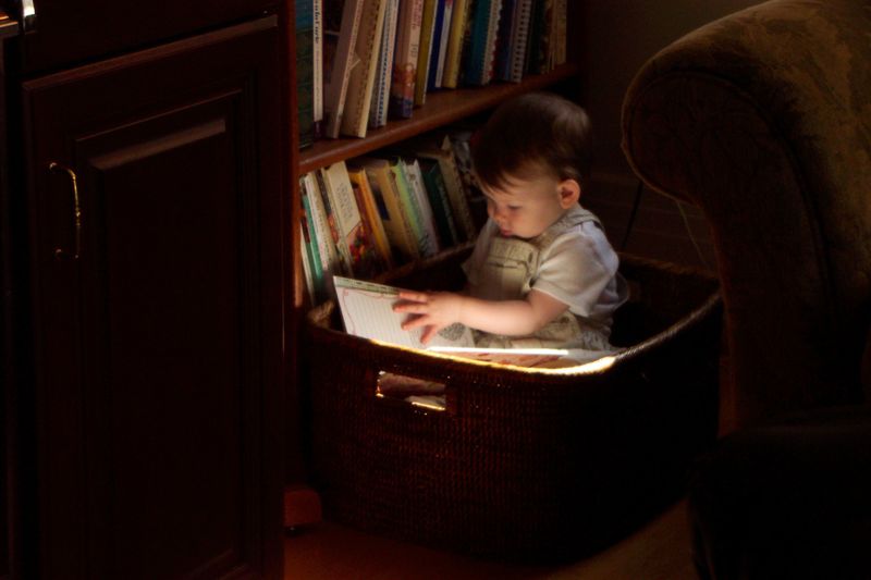 Reading in a basket