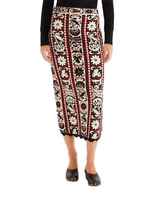 FARM RIO Gonna Stripes Winter Tapestry Knit Skirt FARM Rio | 34091325122 WINTERTAPESTRY STRIPES