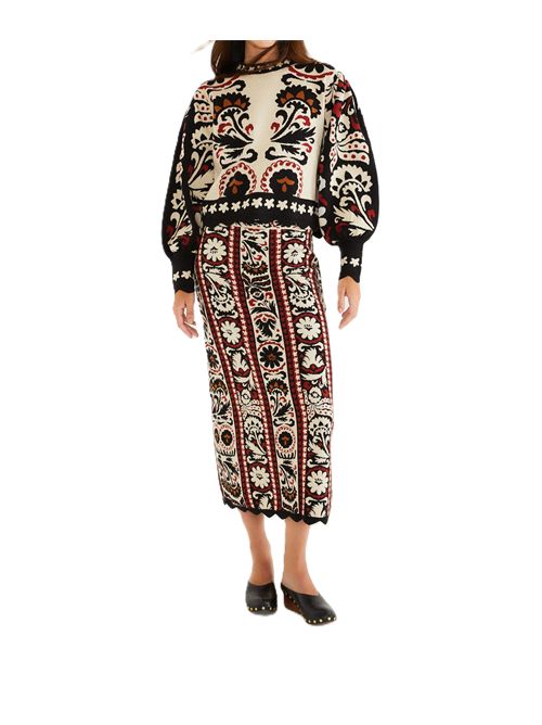 FARM RIO Gonna Stripes Winter Tapestry Knit Skirt FARM Rio | 34091325122 WINTERTAPESTRY STRIPES
