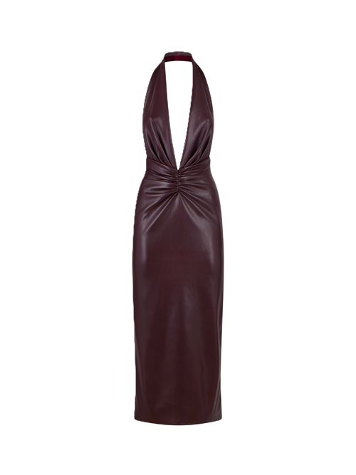 THE ANDAMANE Abito midi in pelle vegana 'Zendaya' THE ANDAMANE | T180147ATNP152375 CABERNET