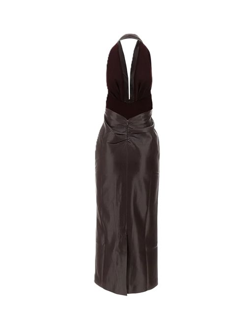 THE ANDAMANE Abito midi in pelle vegana 'Zendaya' THE ANDAMANE | T180147ATNP152375 CABERNET