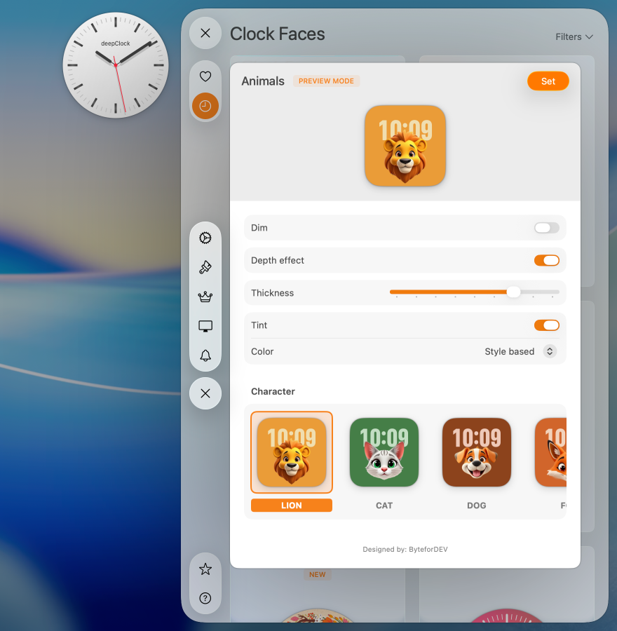 Clock face preview mode
