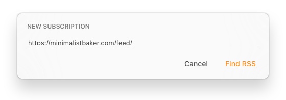RSS Follower adding panel