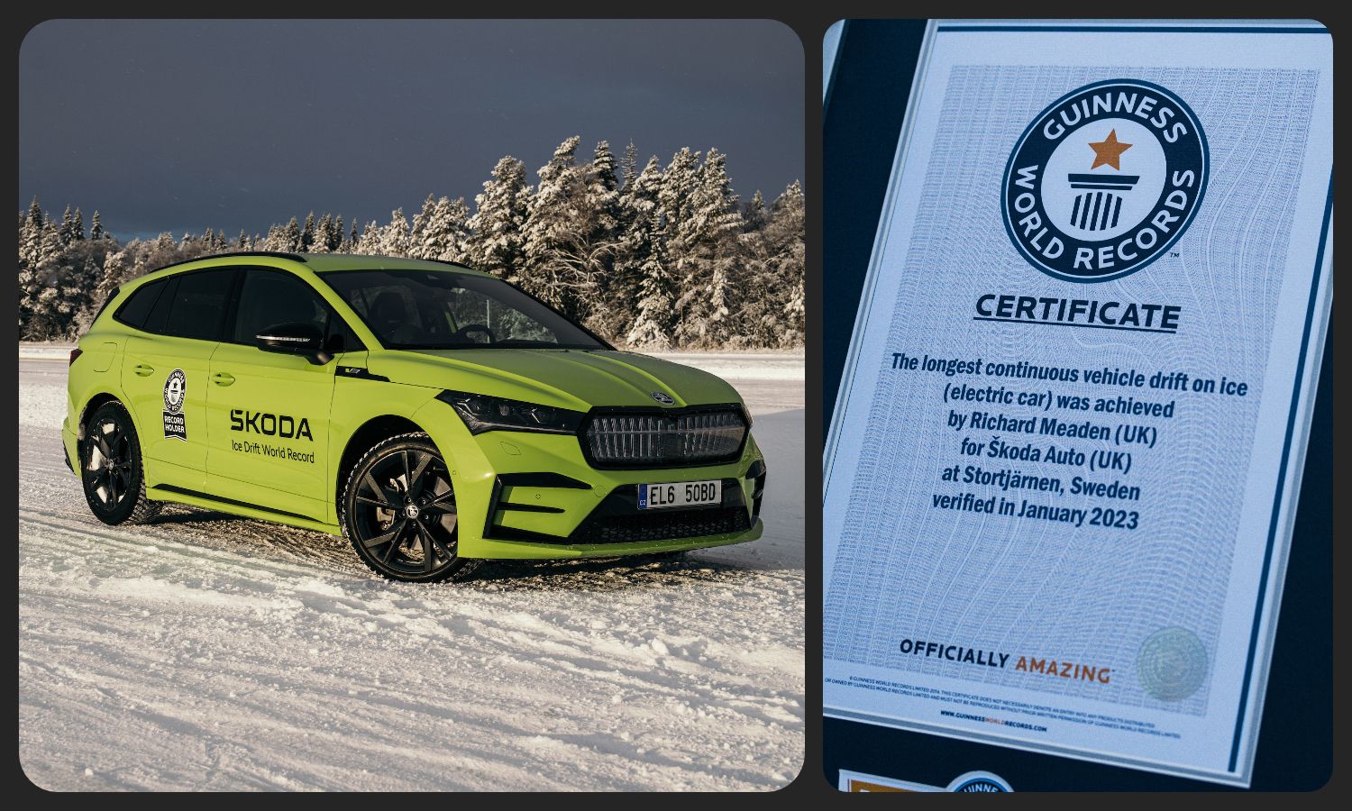 Škoda Enyaq RS iV Breaks Guinness World Record For World’s Longest Ice Drift