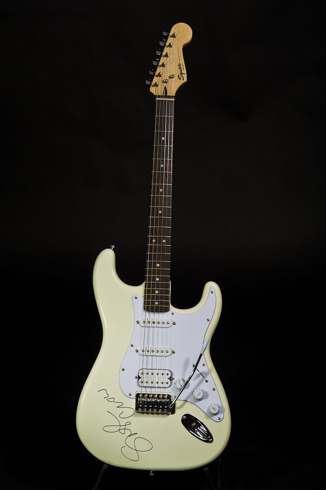 Charitybuzz Fender Squier Bullet Strat Electric Guitar Autographed by