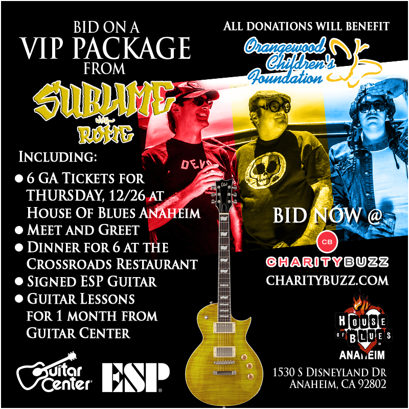 Charitybuzz Meet & Greet and VIP Tickets for 6 to See Sublime wit