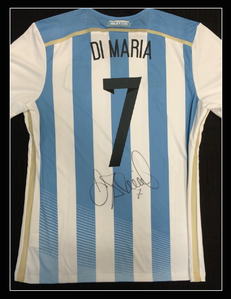 Charitybuzz: Angel Di Maria Signed 2014-2015 Argentina Jersey Includin
