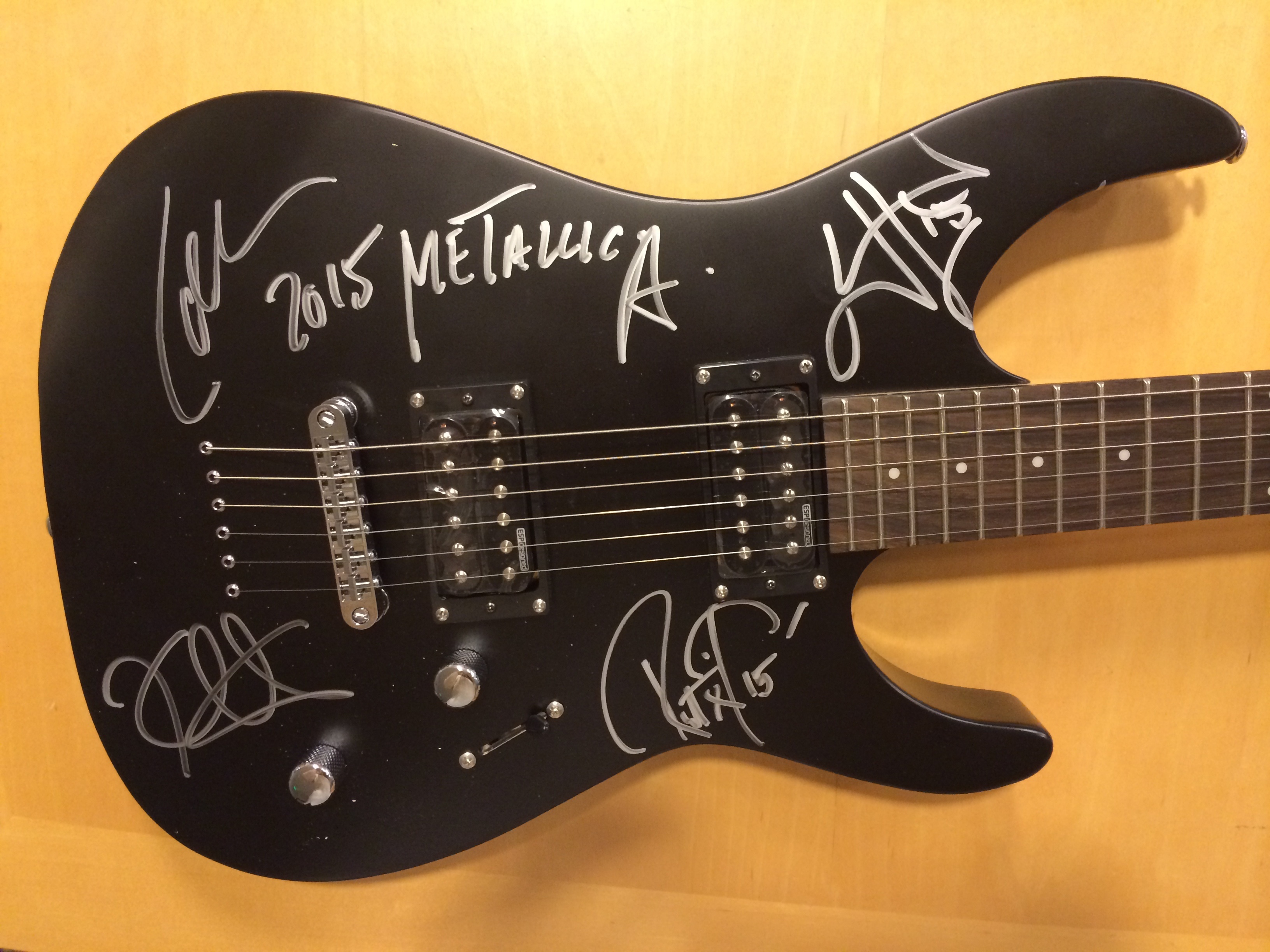 Charitybuzz ESP LTD M10 Guitar Signed by the Members of Metallica at