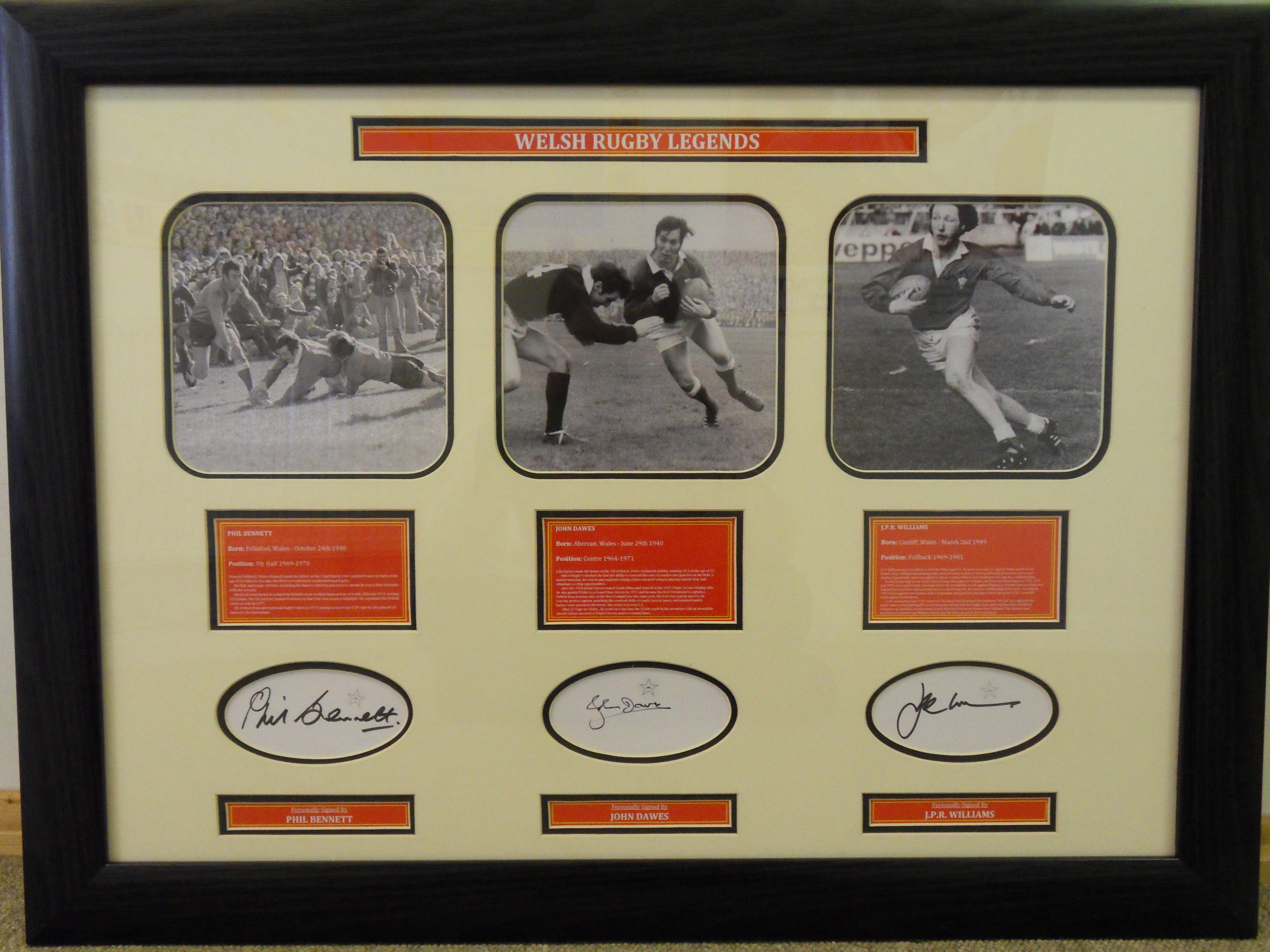 Charitybuzz: Welsh Rugby Legends Display Hand-Signed by J.P.R. William ...